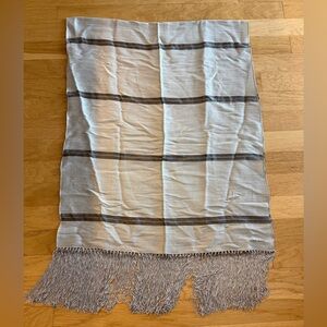 Giorgio Armani Gray and Black Fringe Scarf